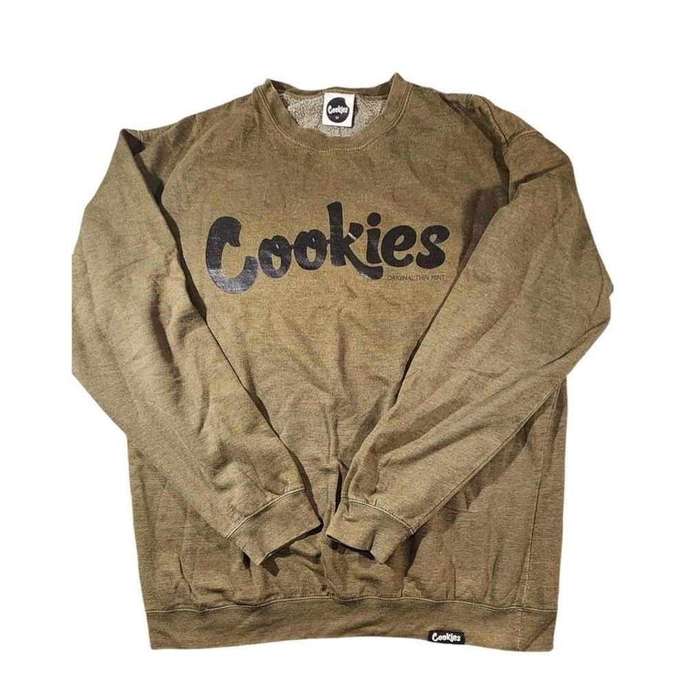Cookies SF Sweatshirt Mens Large Green‎ Crewneck Pullover Fleece Logo Graphic